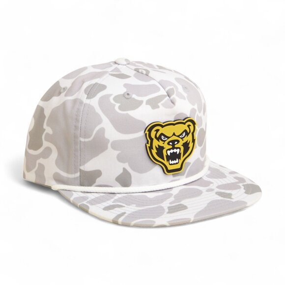 Oakland Golden Grizzlies 3D Umpqua Rope Hat- Blizzard Duck Camo/ White